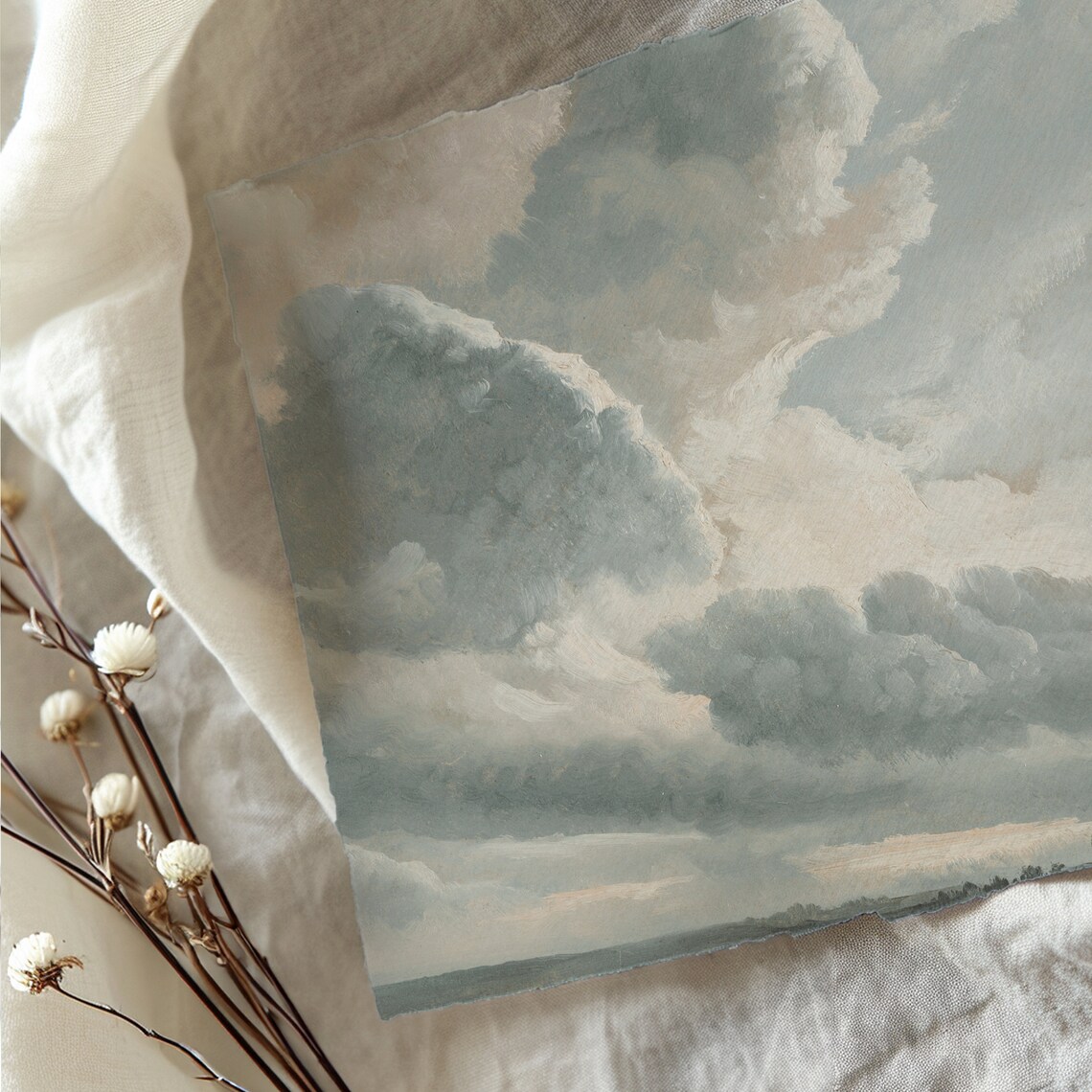 Cloud Study Vintage Art Print, Light Academia Decor - Image 3