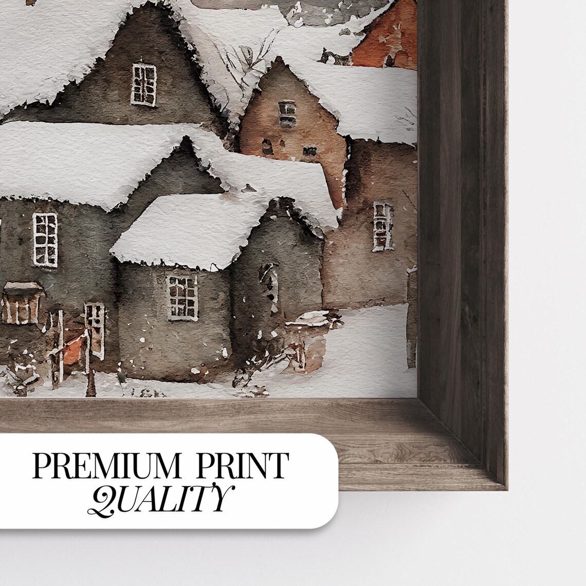 Winter Village Vintage Holiday Art Print - Image 4