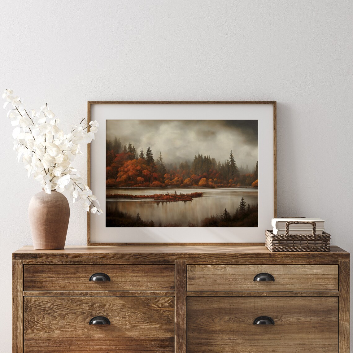 Autumn Landscape Print, Fall Foliage Lake Scene - Image 5