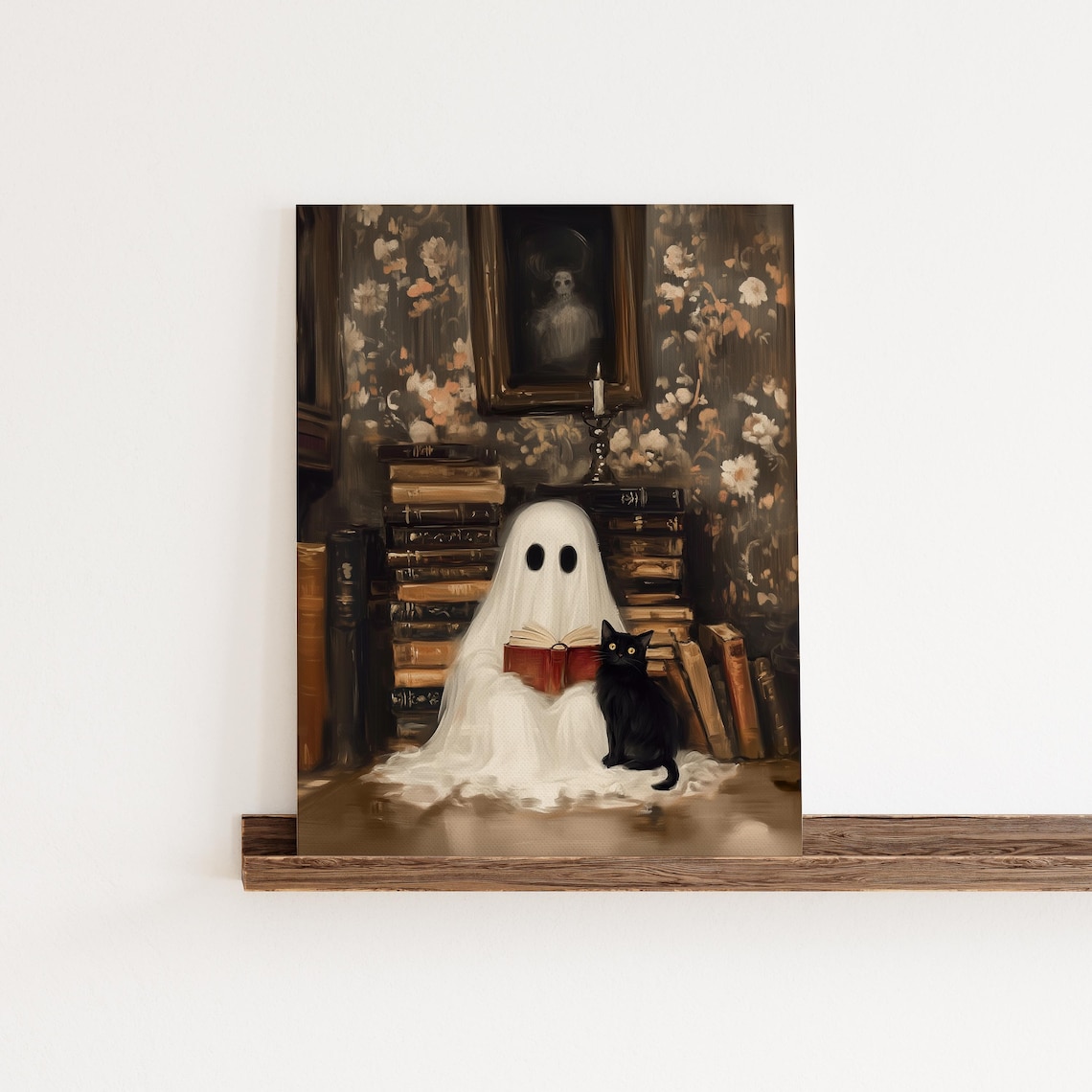 Ghost In A Library Poster Print, Halloween Decor - Image 2