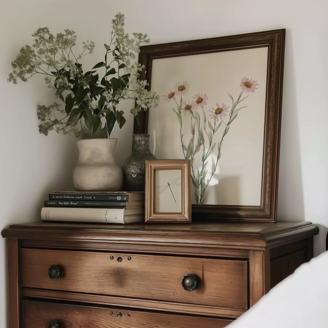 Soft Pink Minimalist Wildflowers, Farmhouse Floral Print - Image 2