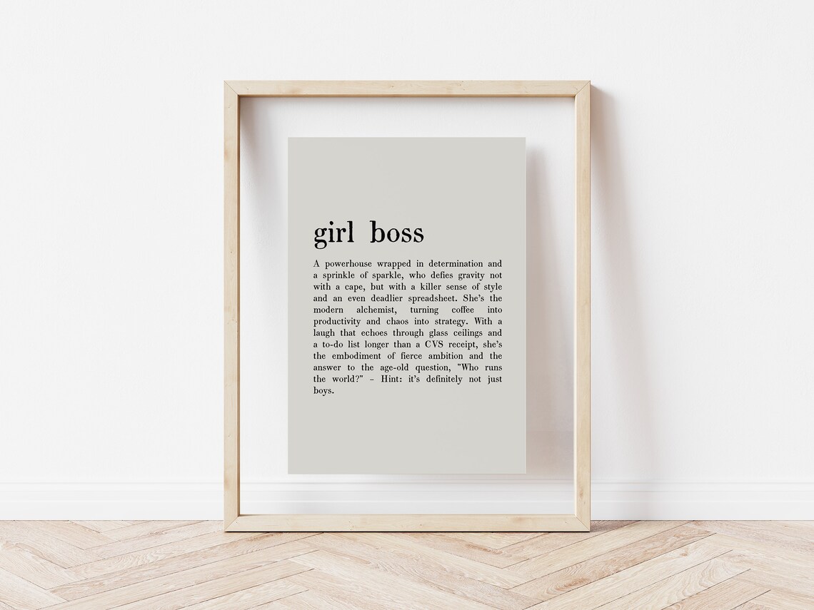Girl Boss Definition Minimalist Feminist Poster