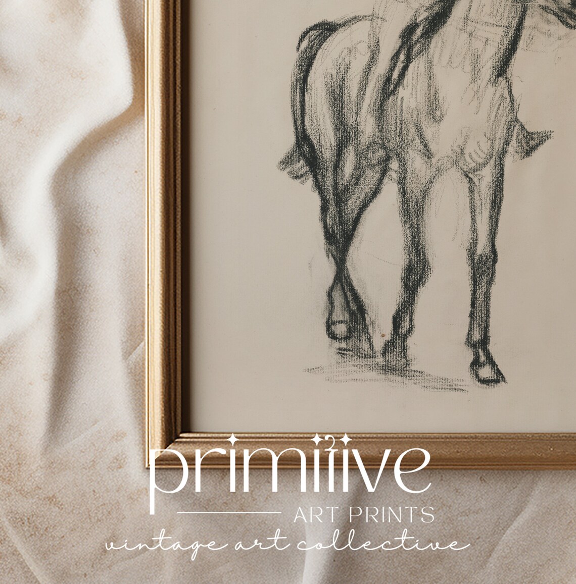 Horse Riding Print, Modern Farmhouse Vintage Drawing - Image 2