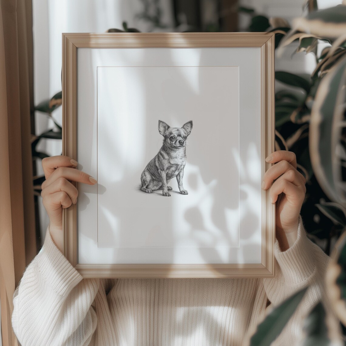 Chihuahua Sketch Art Print, Pet Wall Decor - Image 3