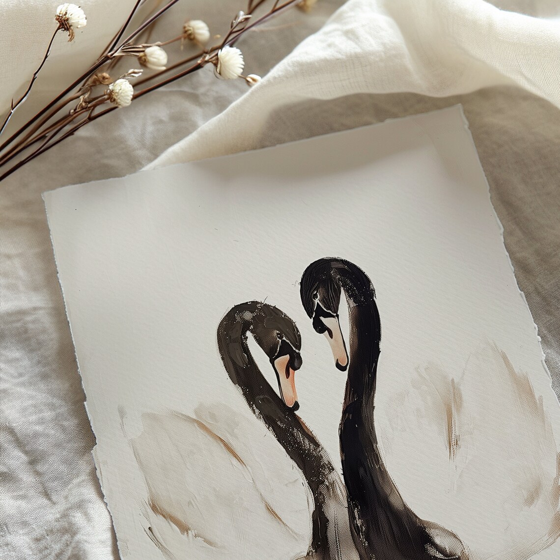 Swan Wall Art Print, Vintage Neutral Farmhouse - Image 5