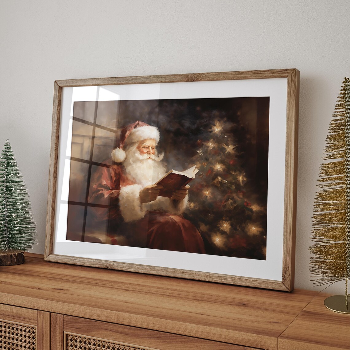 Santa Claus Reading Christmas Wall Art Print - Image 4