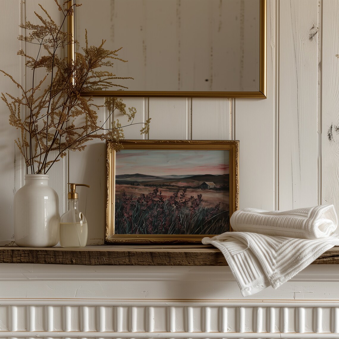 Moody Wildflower Landscape Vintage Farmhouse Print - Image 4