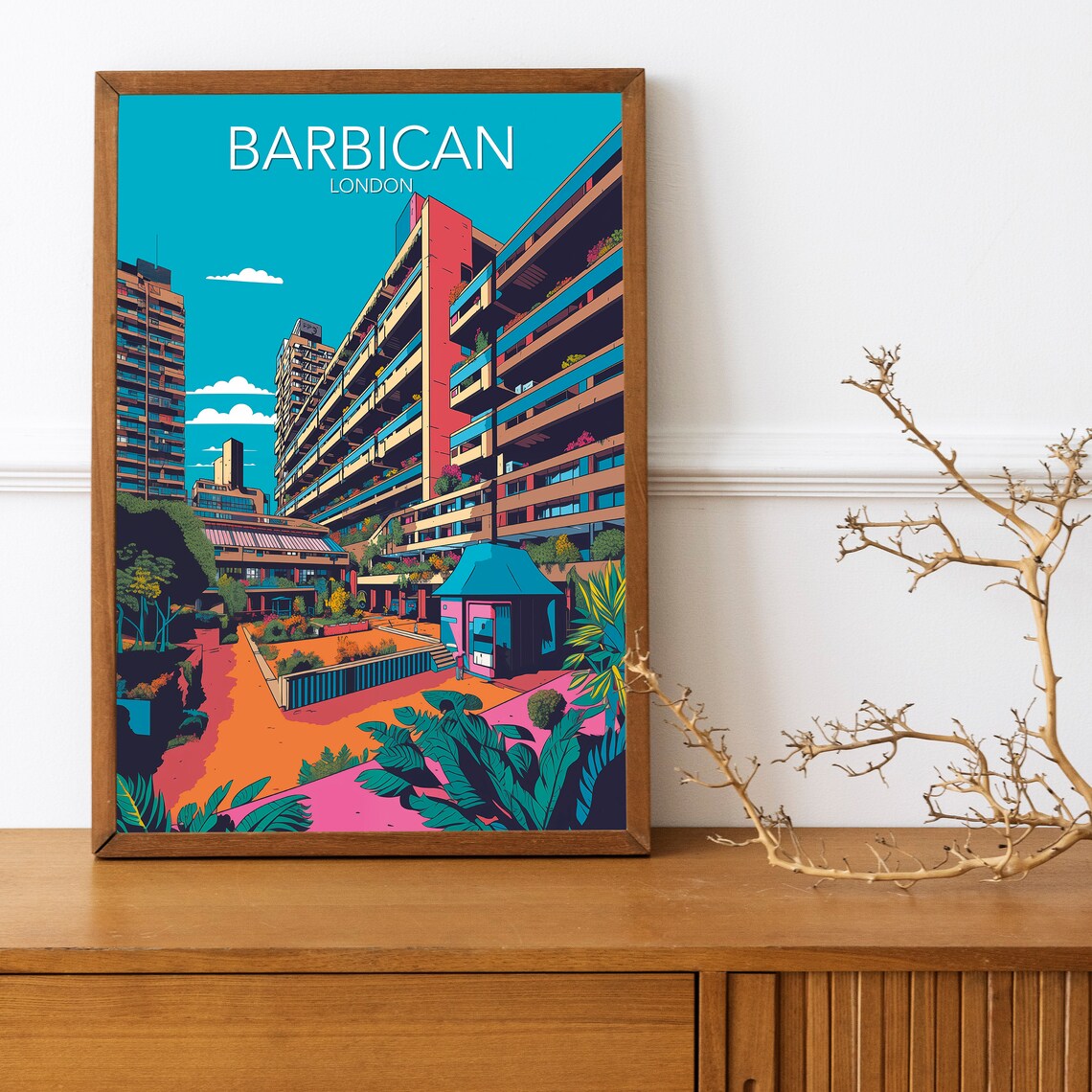 Barbican London Modern Travel Poster, Art Print - Image 2