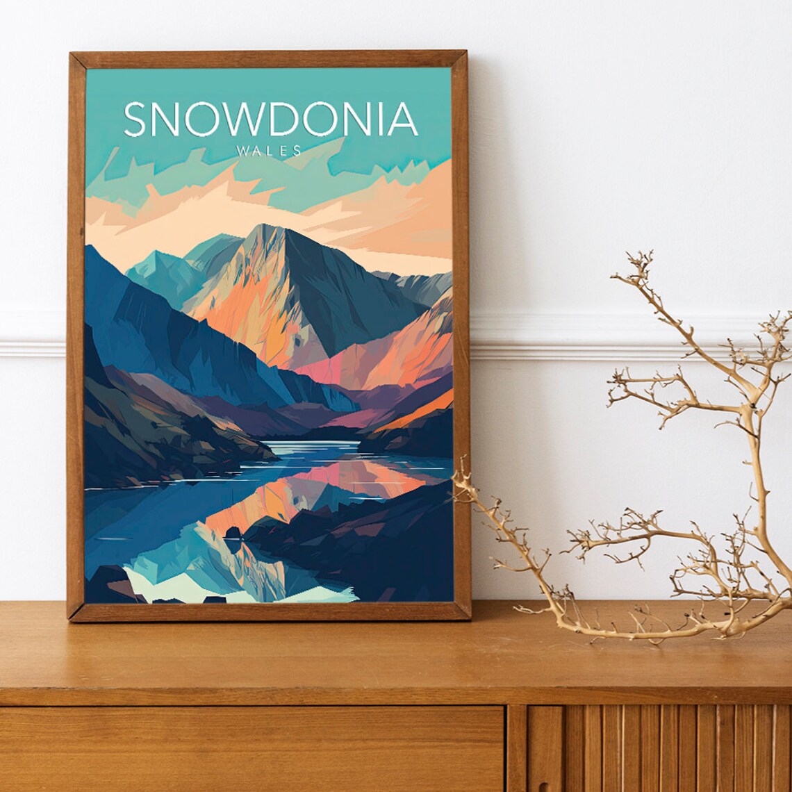 Mount Snowdon Snowdonia Modern Poster Print - Image 2