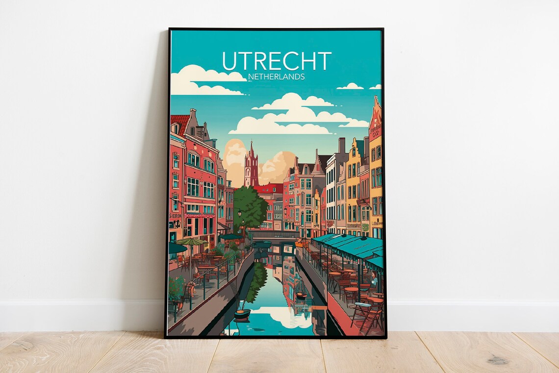 Utrecht Netherlands Modern Travel Poster Print