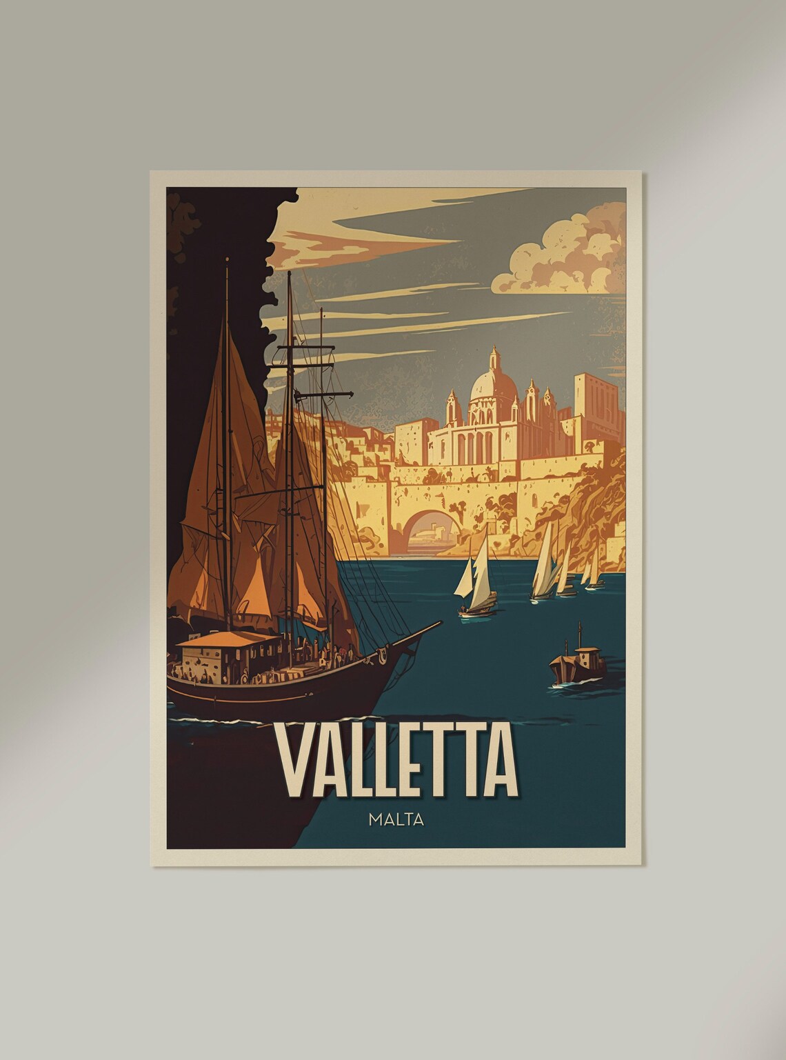 Valletta Vintage Travel Poster, Art Print - Image 2