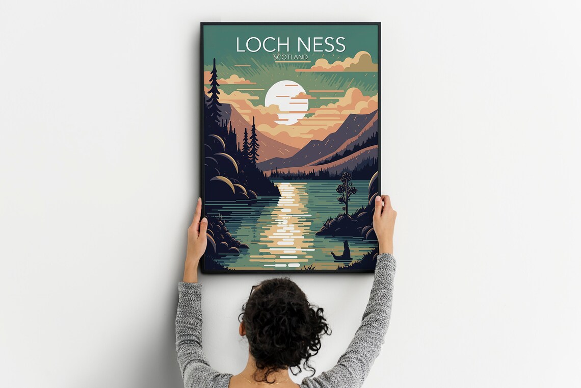 Loch Ness Modern Art Print, Travel Poster - Image 2