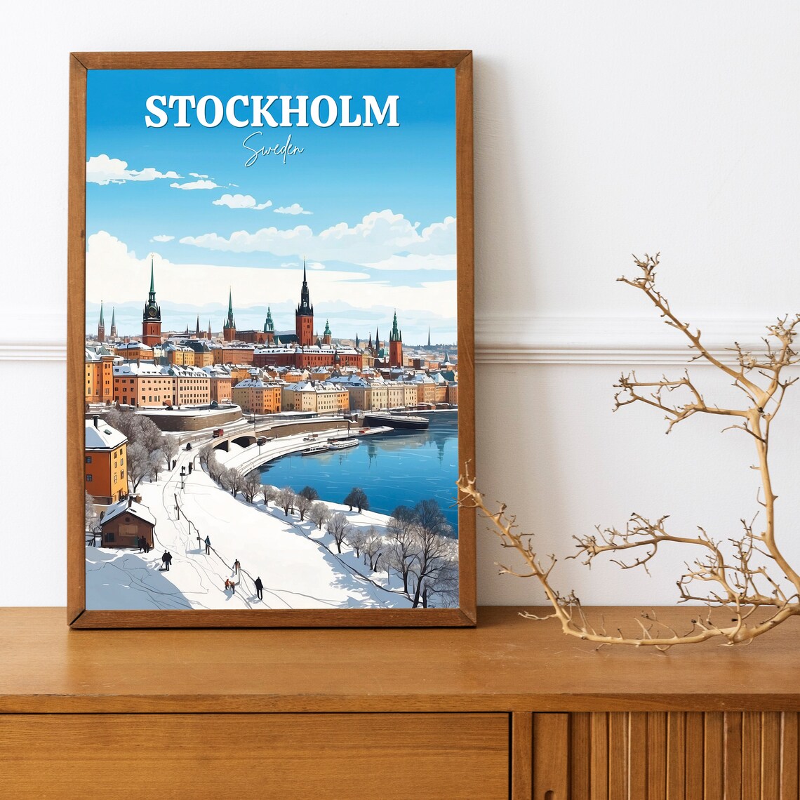 Winter In Stockholm Travel Poster, Scandinavian Decor - Image 3