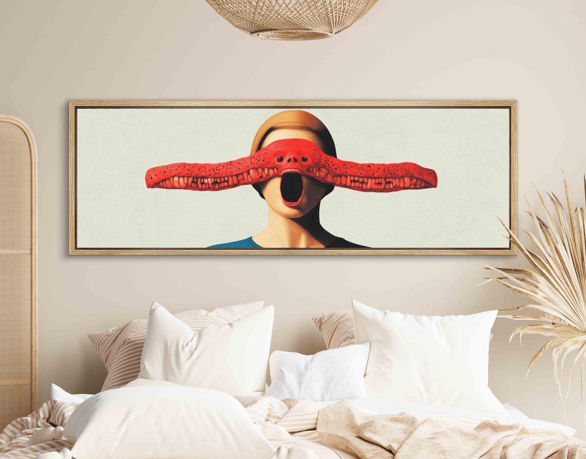 Surreal Gothic Head Red Creature Dreamlike Avant Garde Art Print - Image 2