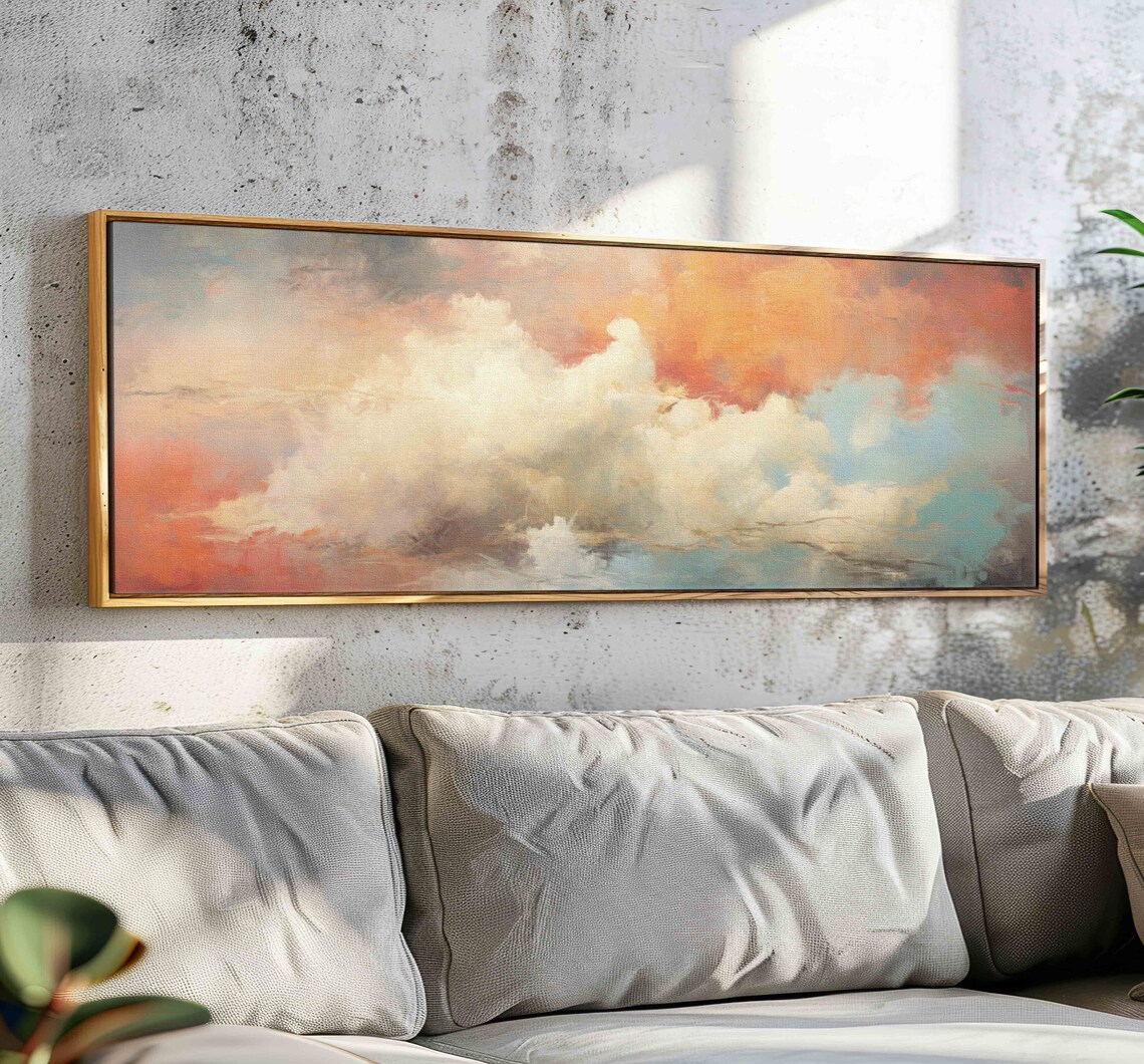 Cloud Wall Art, Vintage Minimalist Sky Poster