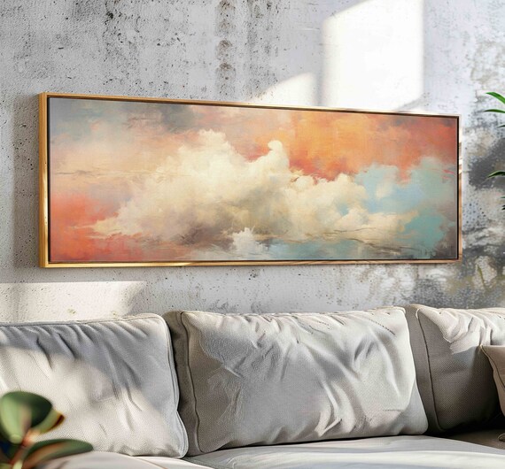 Cloud Wall Art, Vintage Minimalist Sky Poster