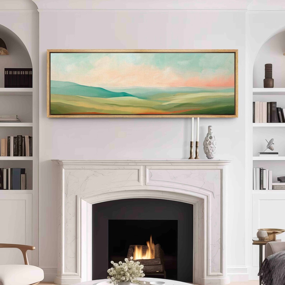 Modern Landscape Art Print, Boho Panoramic View - Image 3