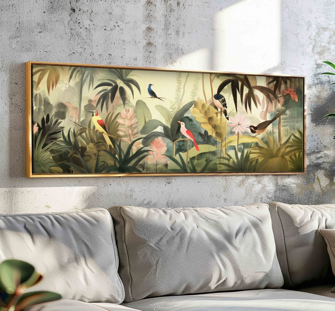 Panoramic Floral Botanical Modern Wall Art Poster