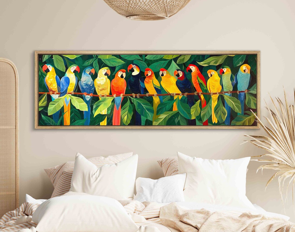Thirteen Parrots Botanical Boho Wall Art Print - Image 2