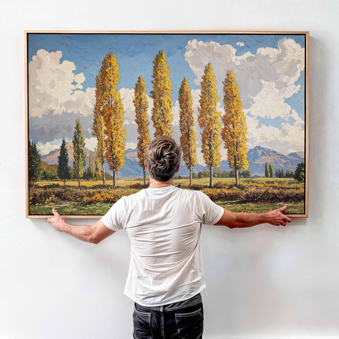 Golden Autumn Aspen Trees Mountain Landscape Vintage Art Wall Poster - Image 4