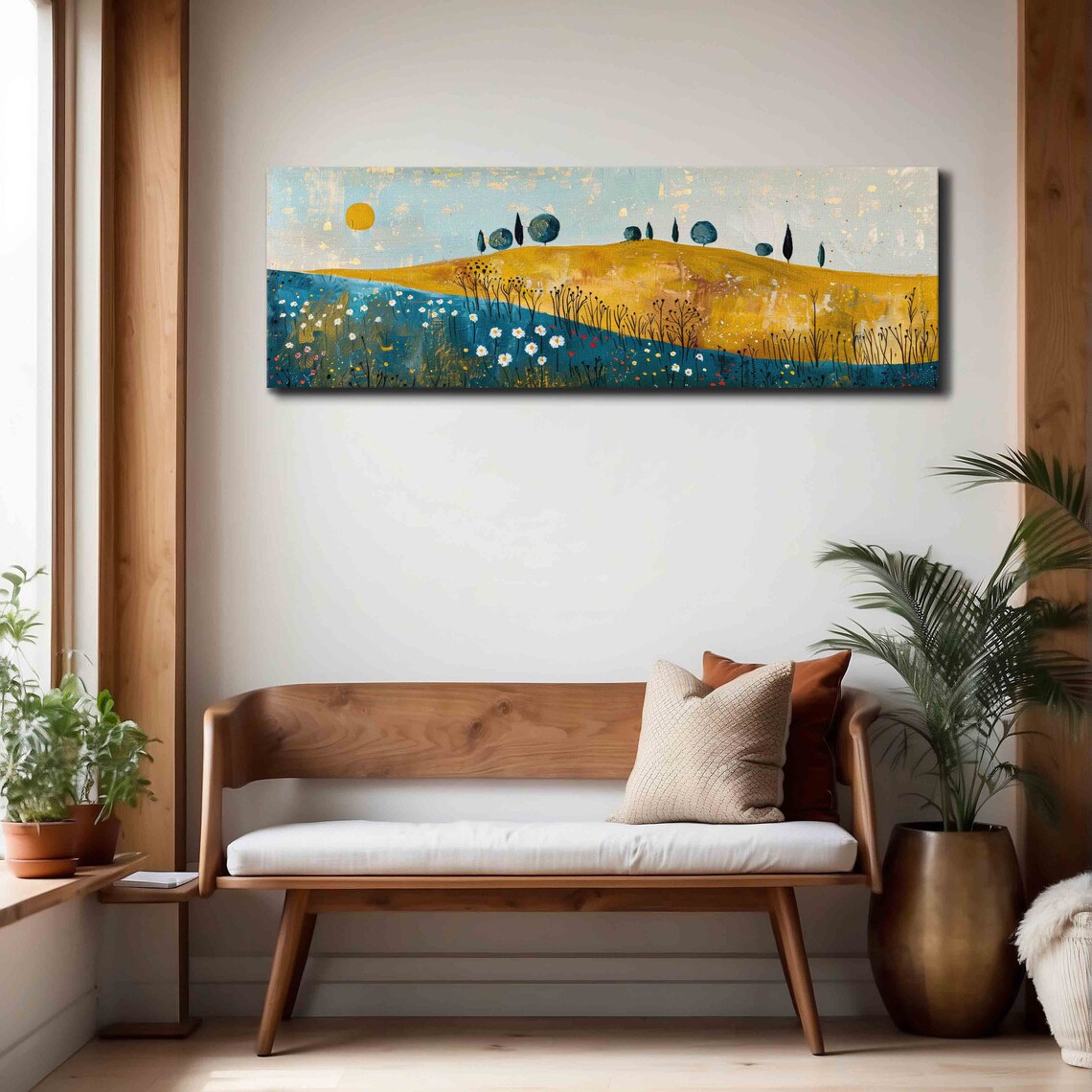Modern Wildflowers Landscape Art Print, Horizontal - Image 4
