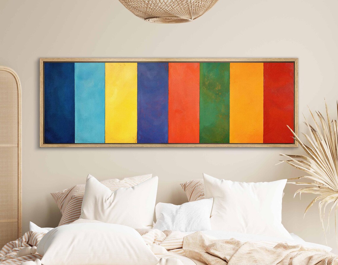 Mid-Century Modern Geometric Colorful Art Print - Image 2