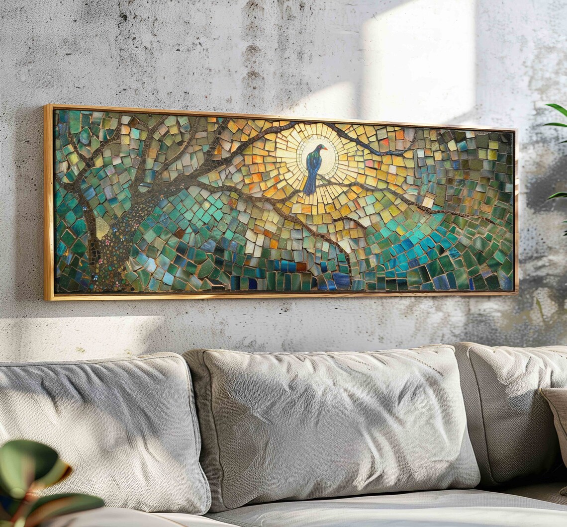 Mid Century Modern Boho Art Print, Horizontal Decor