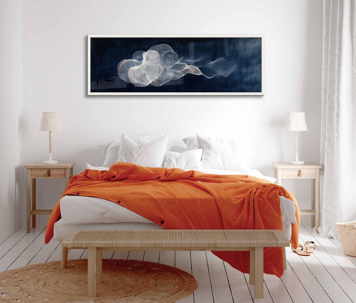 Abstract Cloud Art Print, Moody Modern Panorama - Image 2