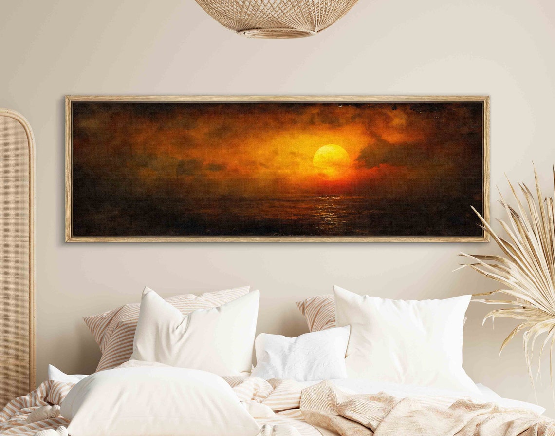 Moody Ocean Sunset Golden Sun Over Dark Clouds Panoramic Travel Poster - Image 4