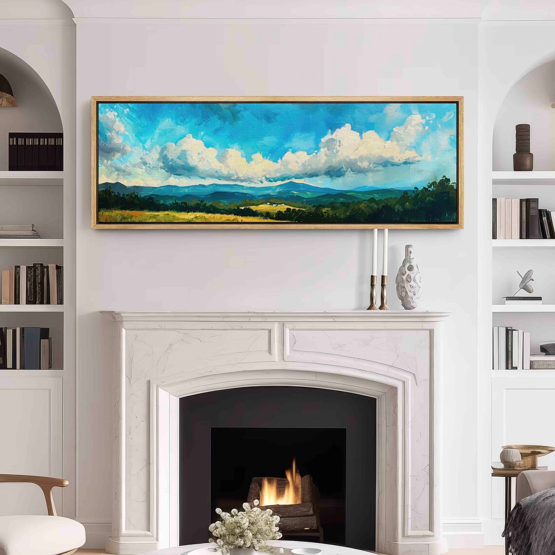 Panoramic Landscape Oil Painting Art Print, Modern - Image 3