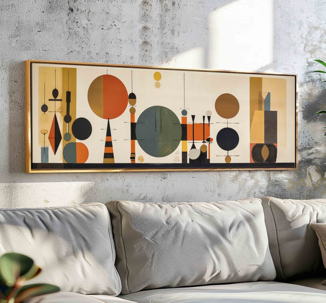 Mid Century Modern Panoramic Wall Art Print