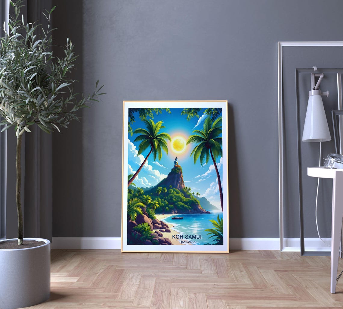 Koh Samui Thailand Travel Poster Tropical Beaches Palm Trees And Island Paradise Gift Poster - Image 5