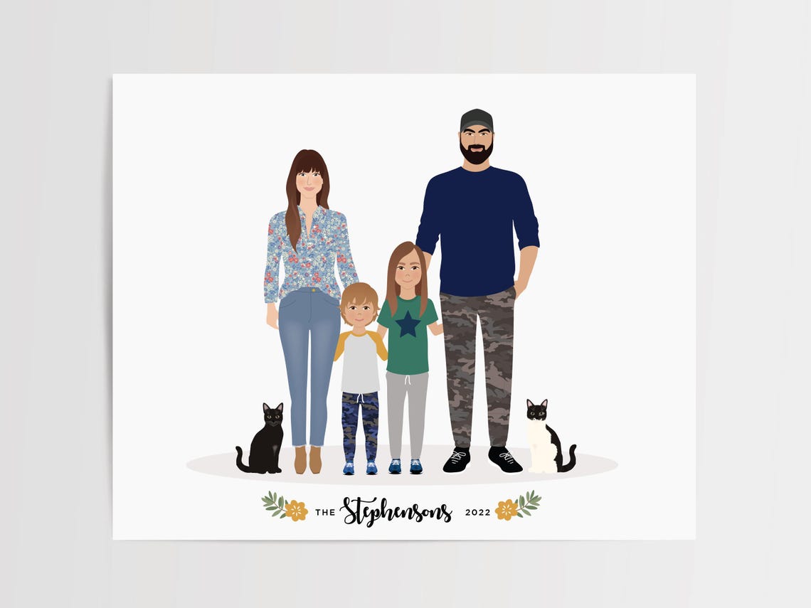 Custom Family Portrait Size Upgrade