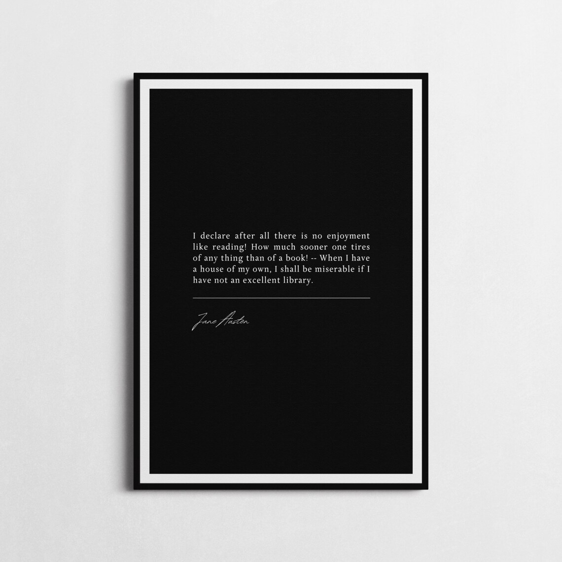 Jane Austen Reading Quote Literary Poster No Enjoyment Like Reading - Image 2