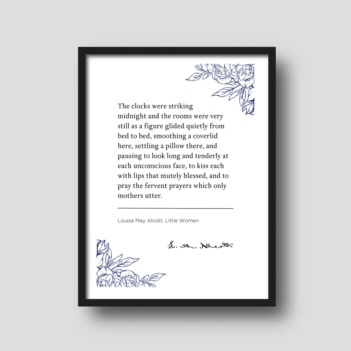 Louisa May Alcott Little Women Mothers Quote Poster Floral Literary - Image 3