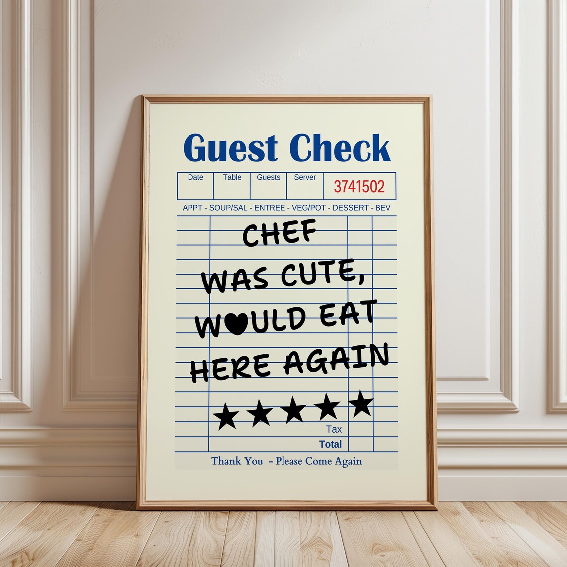 Chef Was Cute Dining Room Wall Art Print
