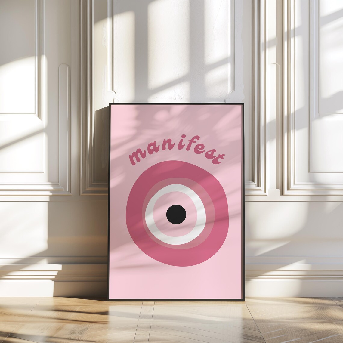 Manifest Wall Art Evil Eye Protection Manifestation Print Poster Affirmation Retro
