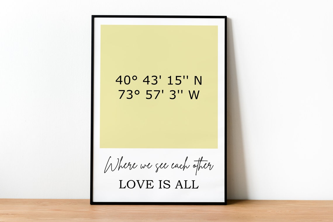 Personalized Coordinates Custom Print Location Valentines Day Gift Customizable For Him Her Couple