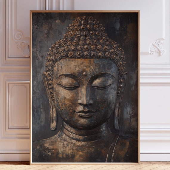 Buddha Wall Art Gautama Print Spiritual Poster Zen Meditation Painting Vintage