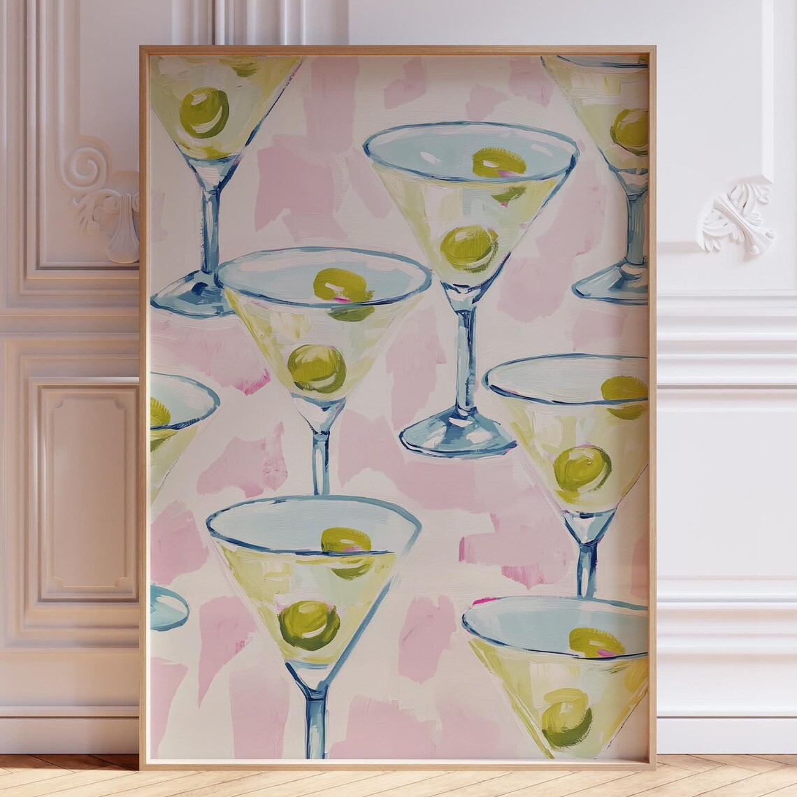 Pink Cocktail Poster, Food and Drink Art Print