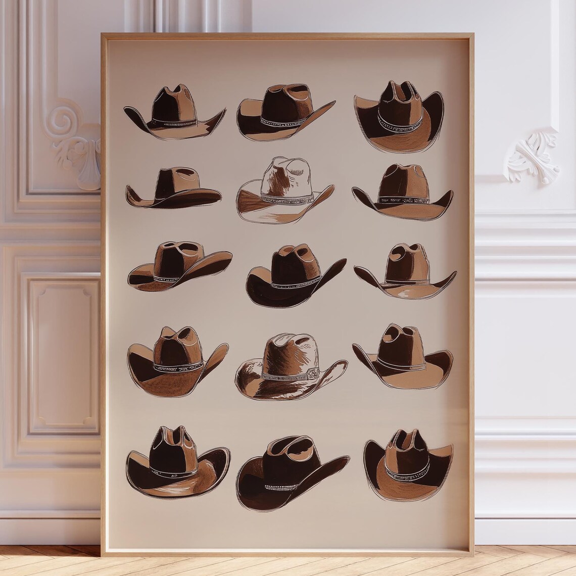 Southwestern Cowboy Western Hats Art Print