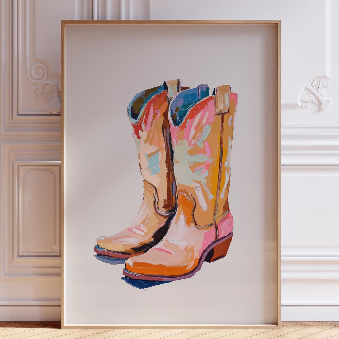 Watercolor Cowboy Boots Print, Southwestern Wall Art