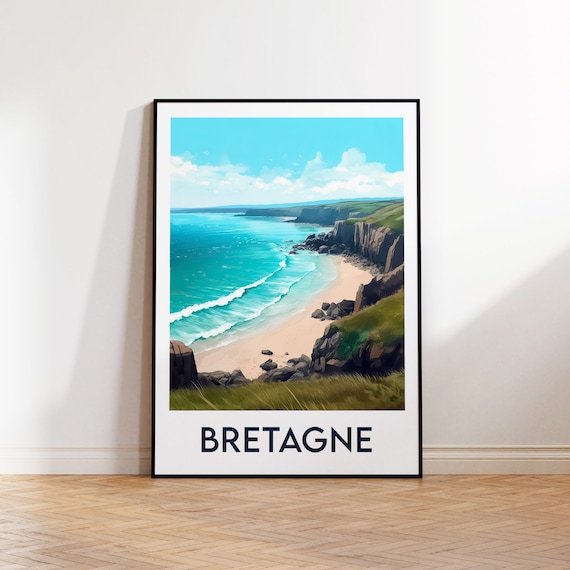 Brittany Poster Print France Illustration Gift Vintage Travel