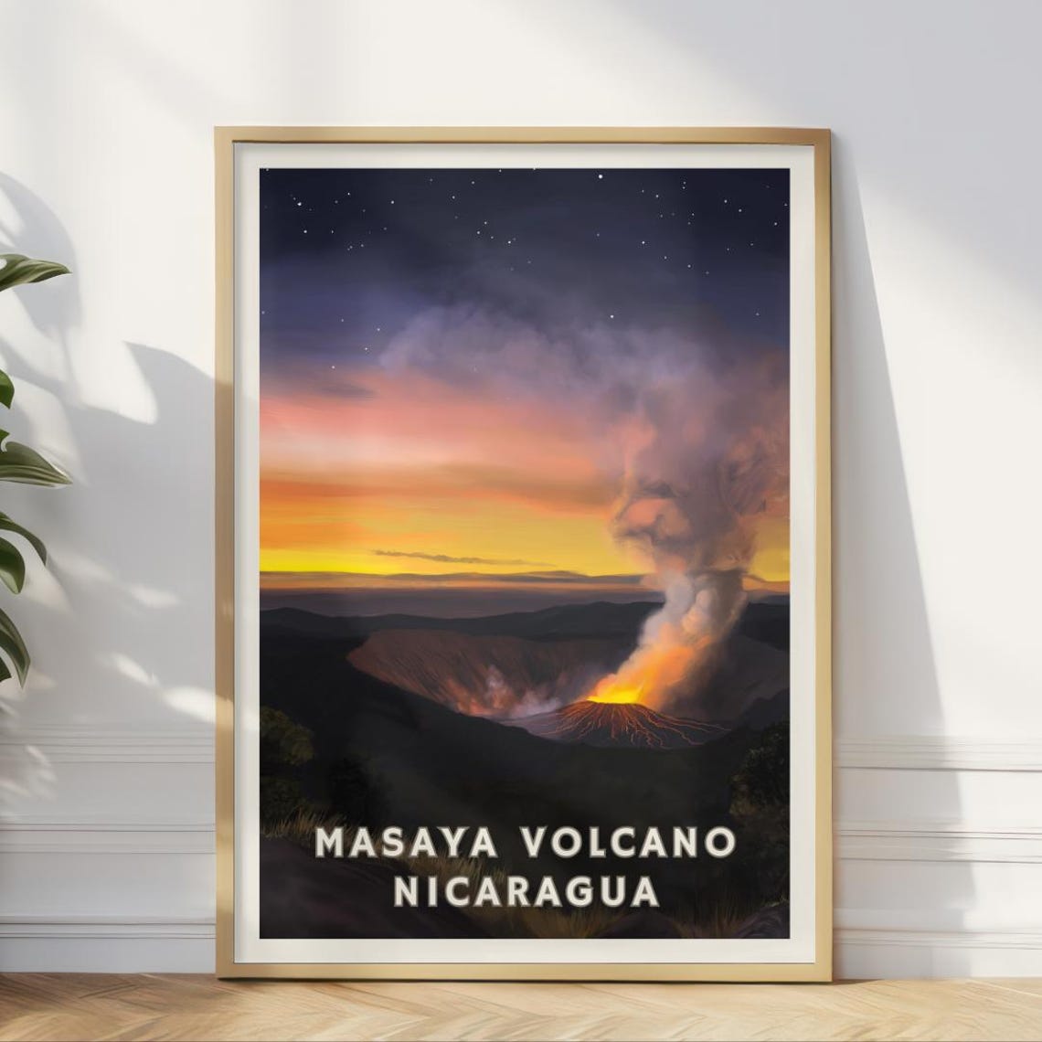 Masaya Volcano Nicaragua Poster Central America Travel Wall Art Nicaragua Adventure Print Masaya National Park Nature Lover Home Decor