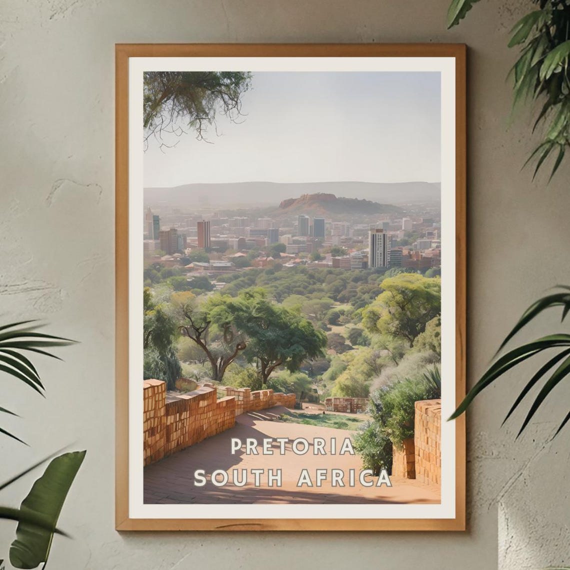 Pretoria South Africa Poster Jacaranda Cityscape Art Gauteng Province Urban And Natural Beauty South Africa Travel Wall Art Decor