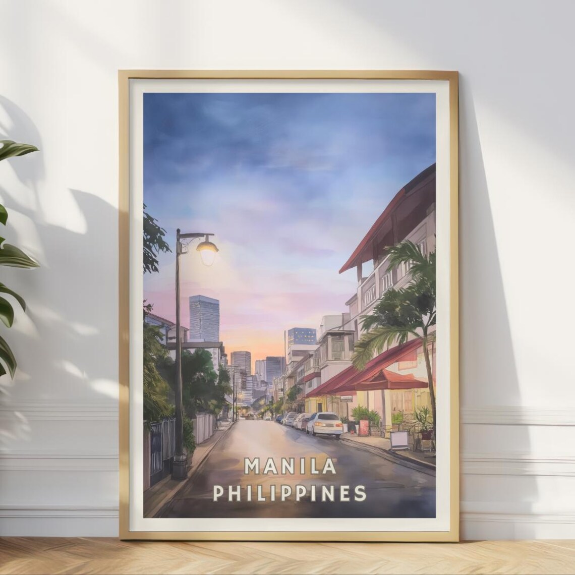 Manila Philippines Travel Poster, Urban Landscape