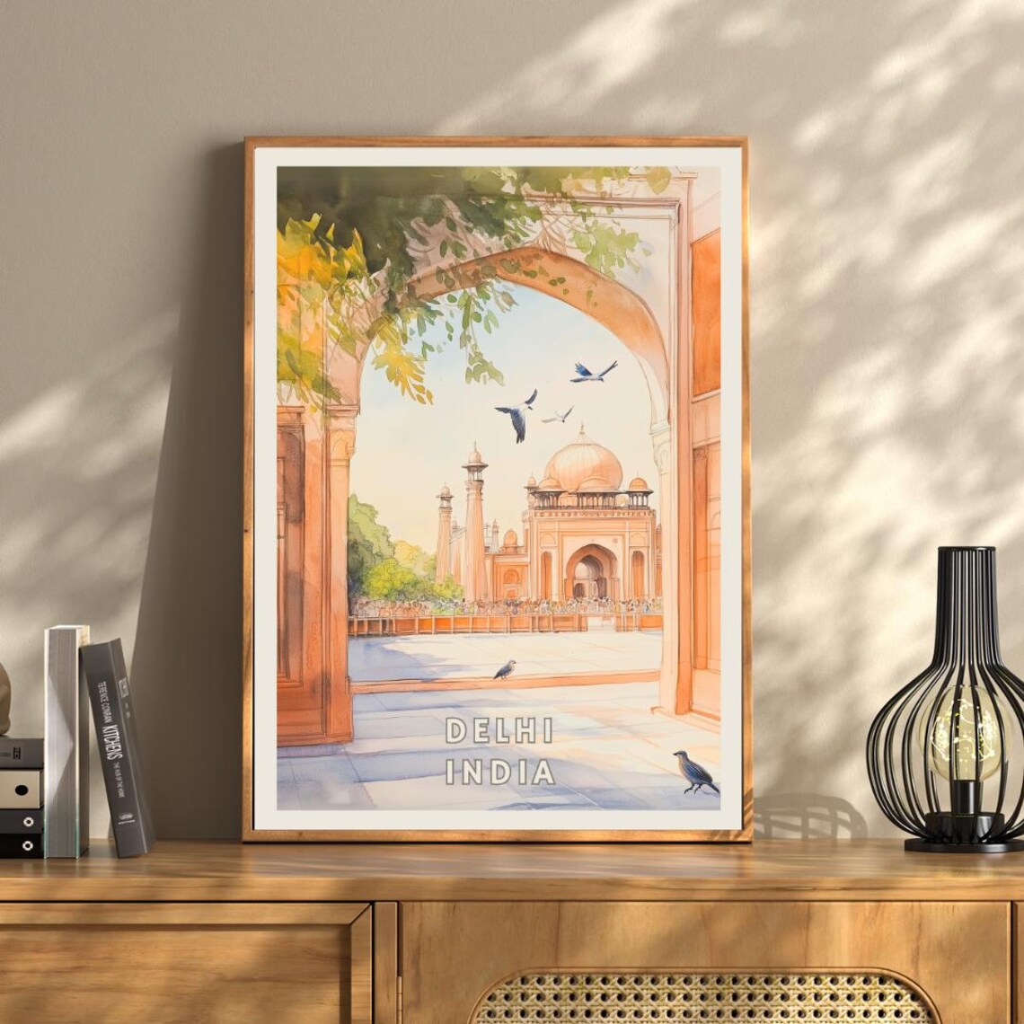 Delhi India Travel Poster, Historic Mughal Architecture - Image 3
