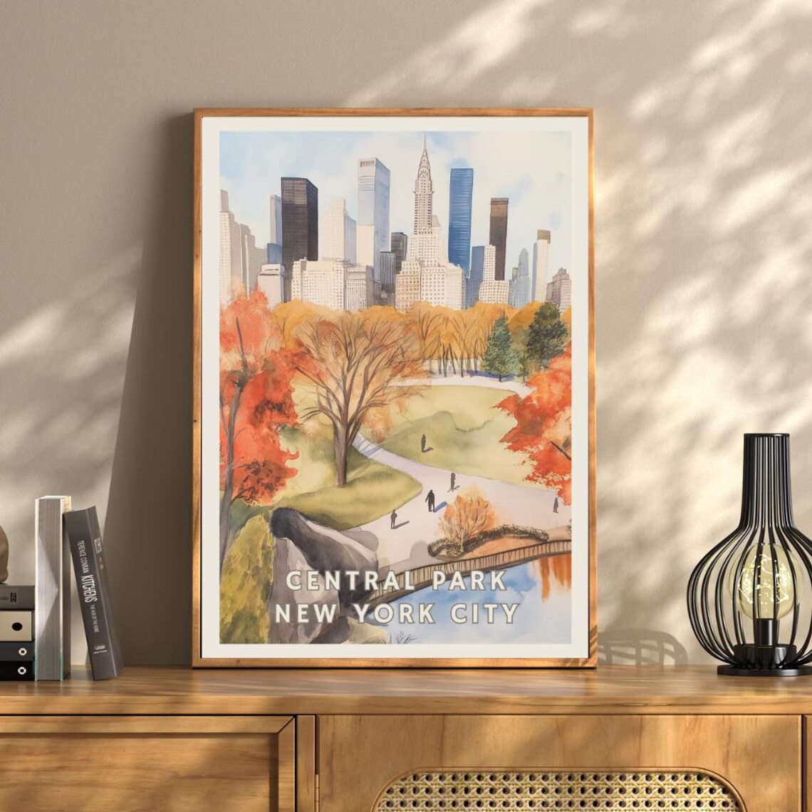 Central Park New York City Autumn Skyline Poster - Image 3