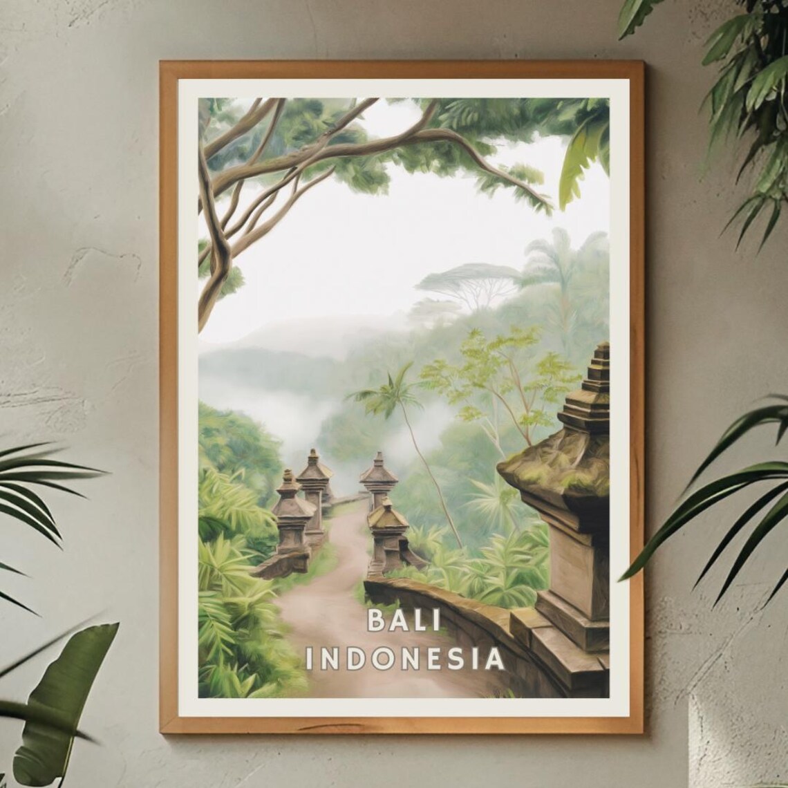Bali Indonesia Poster, Tropical Jungle Temple - Image 2