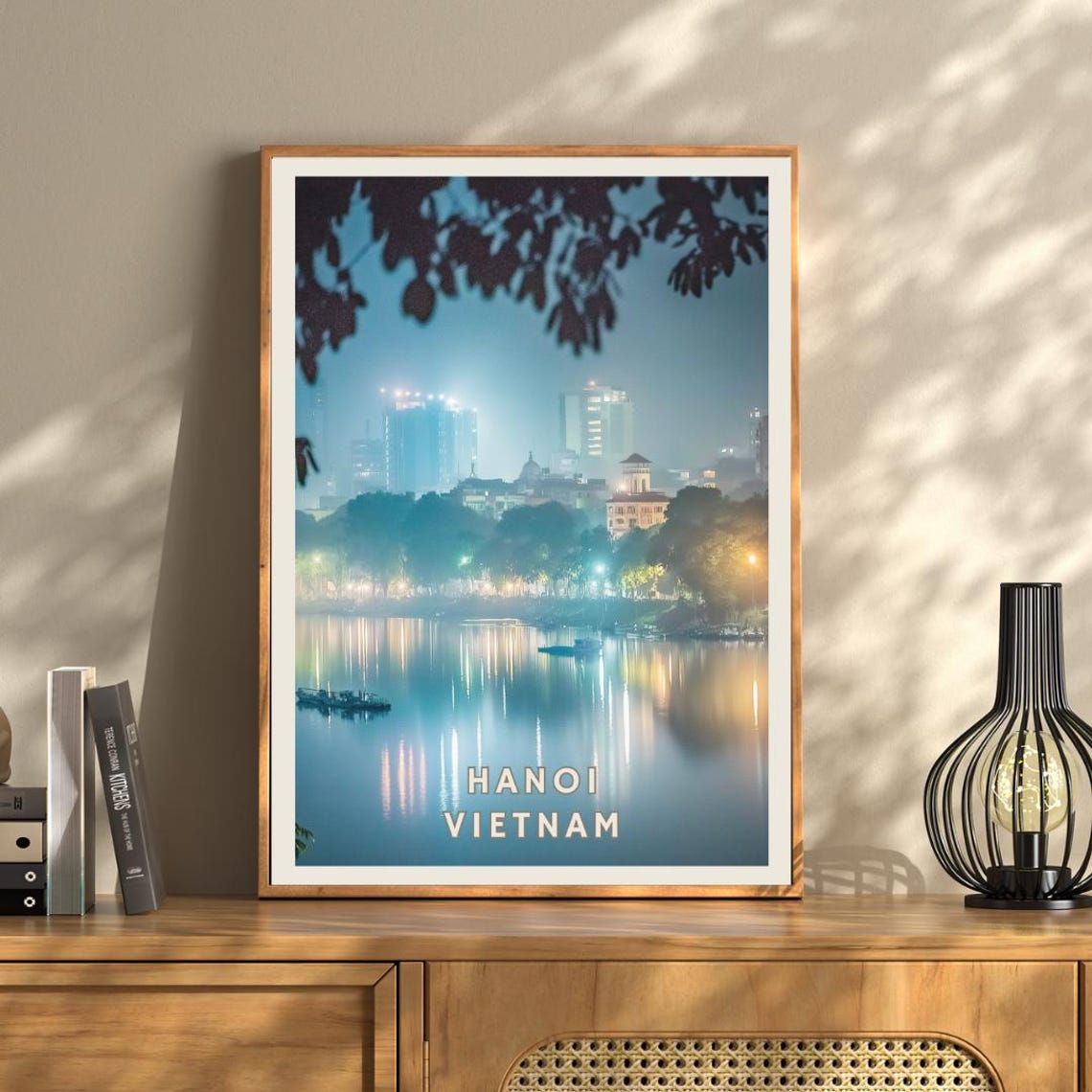 Hanoi Vietnam Poster Hoan Kiem Lake At Night Print City Skyline Wall Art Urban Landscape Vietnam Travel Decor Office Home Gift - Image 3